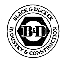 B&D BLACK & DECKER INDUSTRY & CONSTRUCTION logo