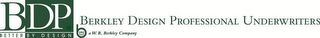 BDP BETTER BY DESIGN BERKLEY DESIGN PROFESSIONAL UNDERWRITERS B A W.R. BERKLEY COMPANY logo