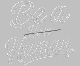 BE A HERO HUMAN. logo