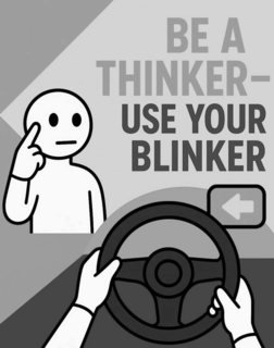 BE A THINKER-USE YOUR BLINKER logo