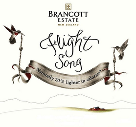 BE BRANCOTT ESTATE NEW ZEALAND FLIGHT SONG NATURALLY 20% LIGHTER IN CALORIES* logo