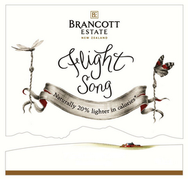 BE BRANCOTT ESTATE NEW ZEALAND FLIGHT SONG NATURALLY 20% LIGHTER IN CALORIES* logo