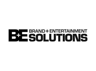 B+E BRAND + ENTERTAINMENT SOLUTIONS logo