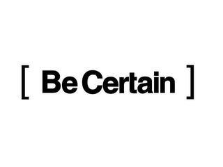 BE CERTAIN logo