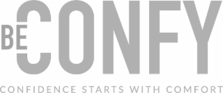 BE CONFY CONFIDENCE STARTS WITH COMFORT logo