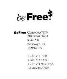 BE FREE logo