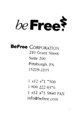 BE FREE logo