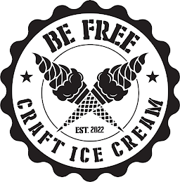 BE FREE CRAFT ICE CREAM EST. 2022 logo