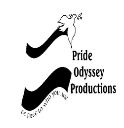 BE FREE TO WHO YOU ARE PRIDE ODYSSEY PRODUCTIONS logo