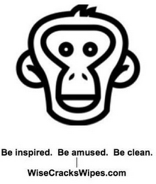 BE INSPIRED. BE AMUSED. BE CLEAN. WISECRACKSWIPES.COM logo