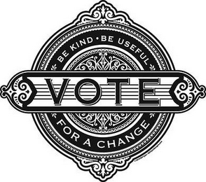 BE KIND · BE USEFUL VOTE FOR A CHANGE logo