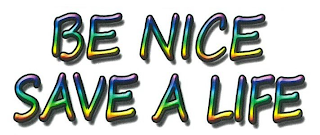 BE NICE SAVE A LIFE logo