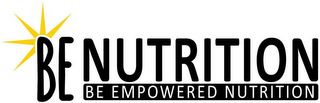 BE NUTRITION BE EMPOWERED NUTRITION logo