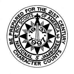 BE PREPARED FOR THE 21ST CENTURY CHARACTER COUNTS BOY SCOUTS OF AMERICIA NATIONAL JAMBOREE 1937 & 1997 logo