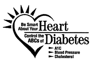 BE SMART ABOUT YOUR HEART CONTROL THE ABCS OF DIABETES A1C BLOOD PRESSURE CHOLESTEROL logo