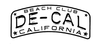 BEACH CLUB DE-CAL CALIFORNIA logo