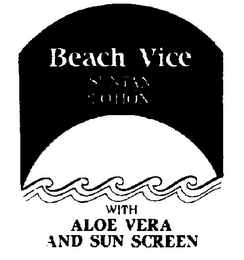 BEACH VICE SUNTAN LOTION WITH ALOE VERA AND SUN SCREEN logo