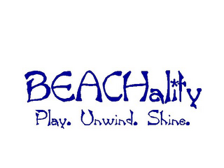 BEACHALITY PLAY. UNWIND. SHINE. logo
