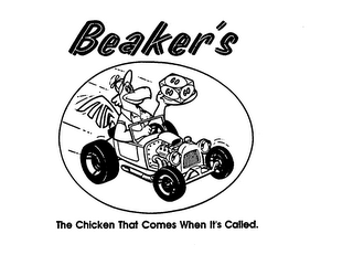 BEAKER'S THE CHICKEN THAT COMES WHEN IT'S CALLED. logo