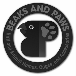 BEAKS AND PAWS BIRD AND ANIMAL HOMES, CAGES, AND ACCESSORIES BP logo