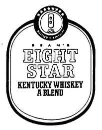 BEAM'S EIGHT STAR KENTUCKY WHISKEY A BLEND 8 STAR BRAND BOTTLED IN KENTUCKY logo