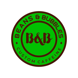 · BEANS & BUBBLES ·B&B CUSTOM CAFFEINE logo