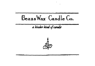 BEANS WAX CANDLE CO.  A KINDER KIND OF CANDLE logo