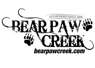 BEAR PAW CREEK ESTABLISHED SINCE 2000 BEARPAWCREEK.COM logo