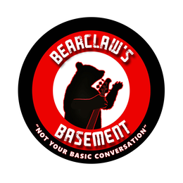 BEARCLAW'S BASEMENT "NOT YOUR BASIC CONVERSATION" logo