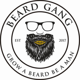 BEARD GANG GROW A BEARD BE A MAN EST 2017 logo