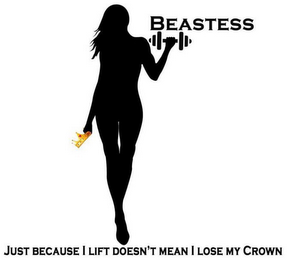 BEASTESS JUST BECAUSE I LIFT DOESN'T MEAN I LOSE MY CROWN logo