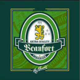 BEAUFORT EXTRA QUALITY LAGER BEER PETER J. BEAUFORT DEPUIS 1952 logo
