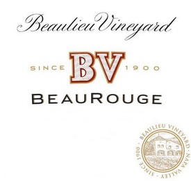 BEAULIEU VINEYARD SINCE 1900 BV BEAUROUGE · BEAULIEU VINEYARD · SINCE 1900 · NAPA VALLEY logo