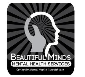 BEAUTIFUL MINDS MENTAL HEALTH SERVICES CARING FOR MENTAL HEALTH IS HEALTHCARE logo