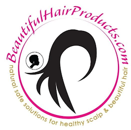BEAUTIFULHAIRPRODUCTS.COM NATURAL SAFE SOLUTIONS FOR HEALTHY SCALP & BEAUTIFUL HAIR logo