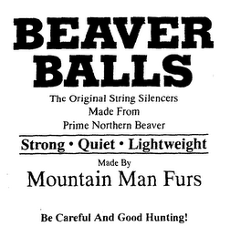 BEAVER BALLS MADE BY MOUNTAIN MAN FURS logo