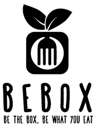 BEBOX BE THE BOX. BE WHAT YOU EAT logo