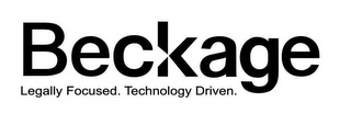 BECKAGE LEGALLY FOCUSED. TECHNOLOGY DRIVEN. logo