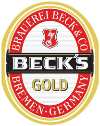 BECK'S GOLD BRAUEREI BECK & CO BREMEN · GERMANY logo