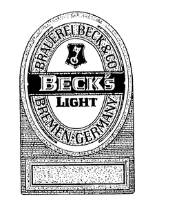BECK'S LIGHT BRAUEREI BECK & CO BREMEN GERMANY logo