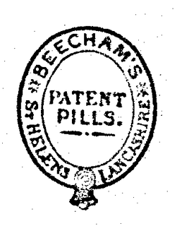 BEECHAM'S PATENT PILLS. ST HELENS LANCASHIRE logo