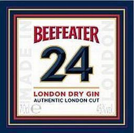 BEEFEATER 24 LONDON DRY GIN AUTHENTIC LONDON CUT logo