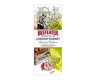 BEEFEATER LONDON DRY GIN LONDON MARKET LIMITED EDITION A VIBRANT GIN WITH POMEGRANATE, CARDAMON & KAFFIR LIME LEAF logo
