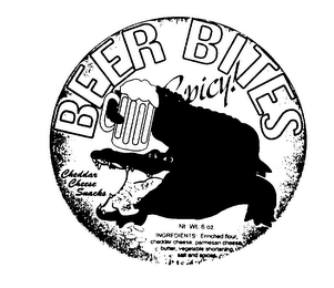 BEER BITES SPICY! CHEDDAR CHEESE SNACKS logo