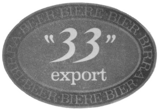 BEER BIÈRE BIER BIRRA "33" EXPORT logo