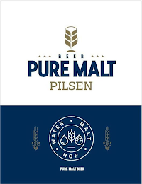 BEER PURE MALT PILSEN WATER MALT HOP PURE MALT BEER logo