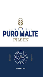 BEER PURO MALTE PILSEN WALTER MALT HOP PURE MALT BEER logo