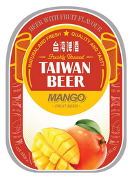 BEER WITH FRUIT FLAVOUR NATURAL AND FRESH QUALITY AND TASTY FRESHLY BREWED TAIWAN BEER MANGO FRUIT BEER logo