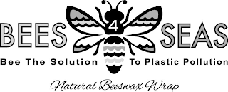 BEES 4 SEAS BEE THE SOLUTION TO PLASTICPOLLUTION NATURAL BEESWAX WRAP logo