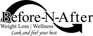 BEFORE N AFTER WEIGHT LOSS WELLNESS LOOK AND FEEL YOUR BEST logo
